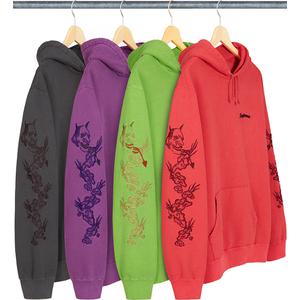 supreme dragon overdyed hooded sweatshirt bright purple