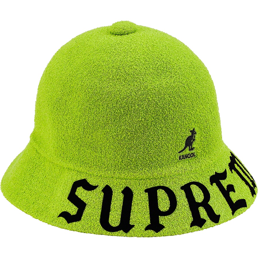 Details on Supreme Kangol Bermuda Casual Hat Bright Green from spring summer
                                                    2020 (Price is $74)