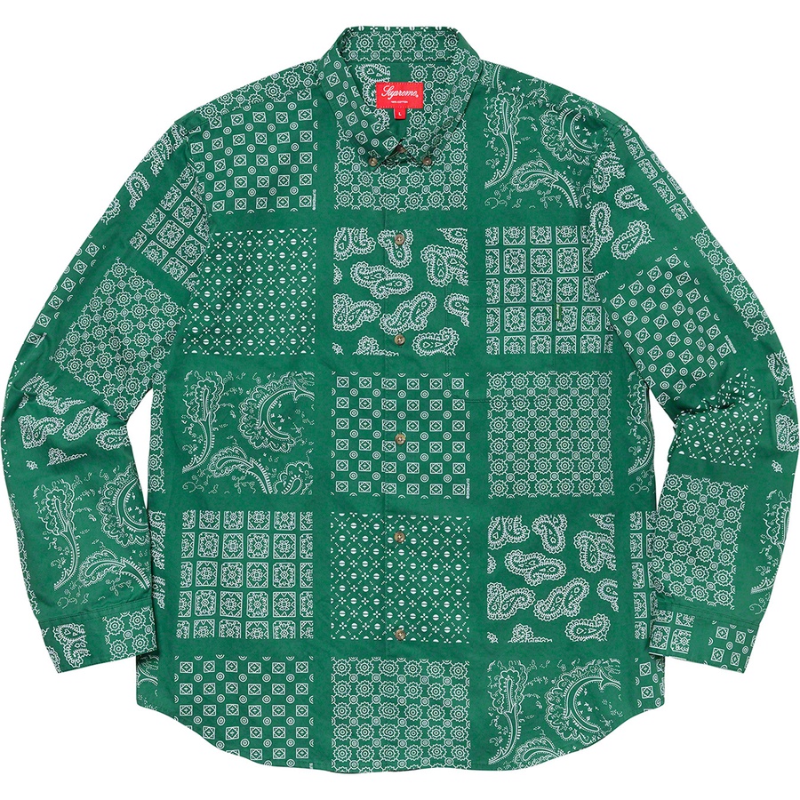 Details on Paisley Grid Shirt Green from spring summer
                                                    2020 (Price is $128)