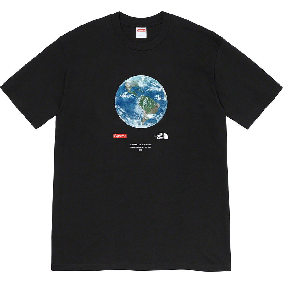 Details on Supreme The North Face One World Tee Black from spring summer
                                                    2020 (Price is $54)