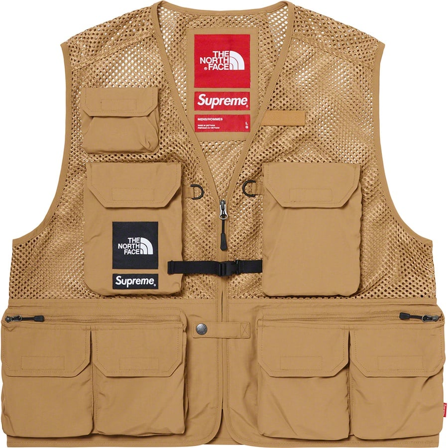 Details on Supreme The North Face Cargo Vest Gold from spring summer
                                                    2020 (Price is $168)