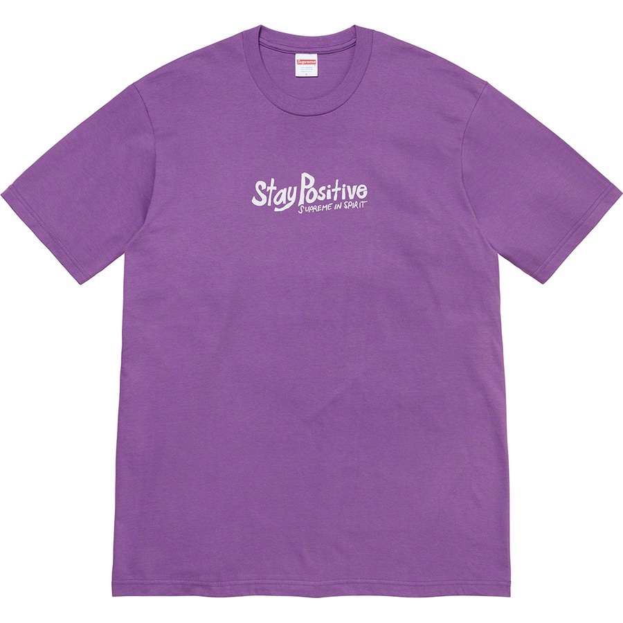 Details on Stay Positive Tee Purple from fall winter
                                                    2020 (Price is $38)