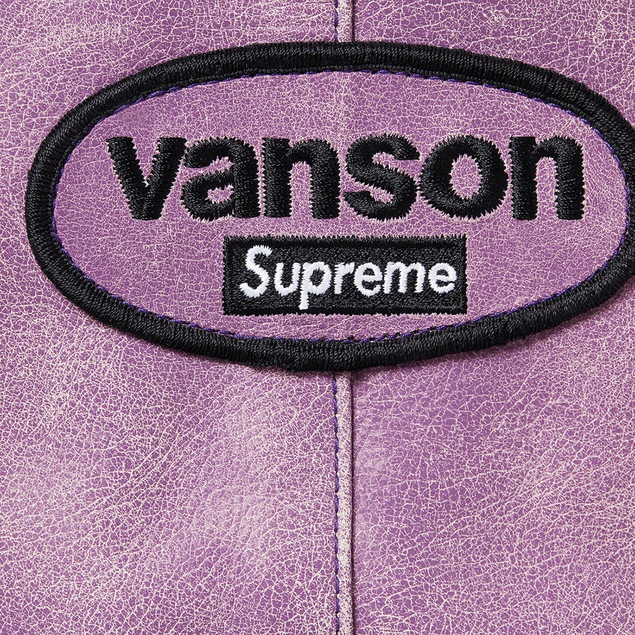 Details on Supreme Vanson Leathers Worn Leather Jacket Dark Purple from fall winter
                                                    2020 (Price is $798)