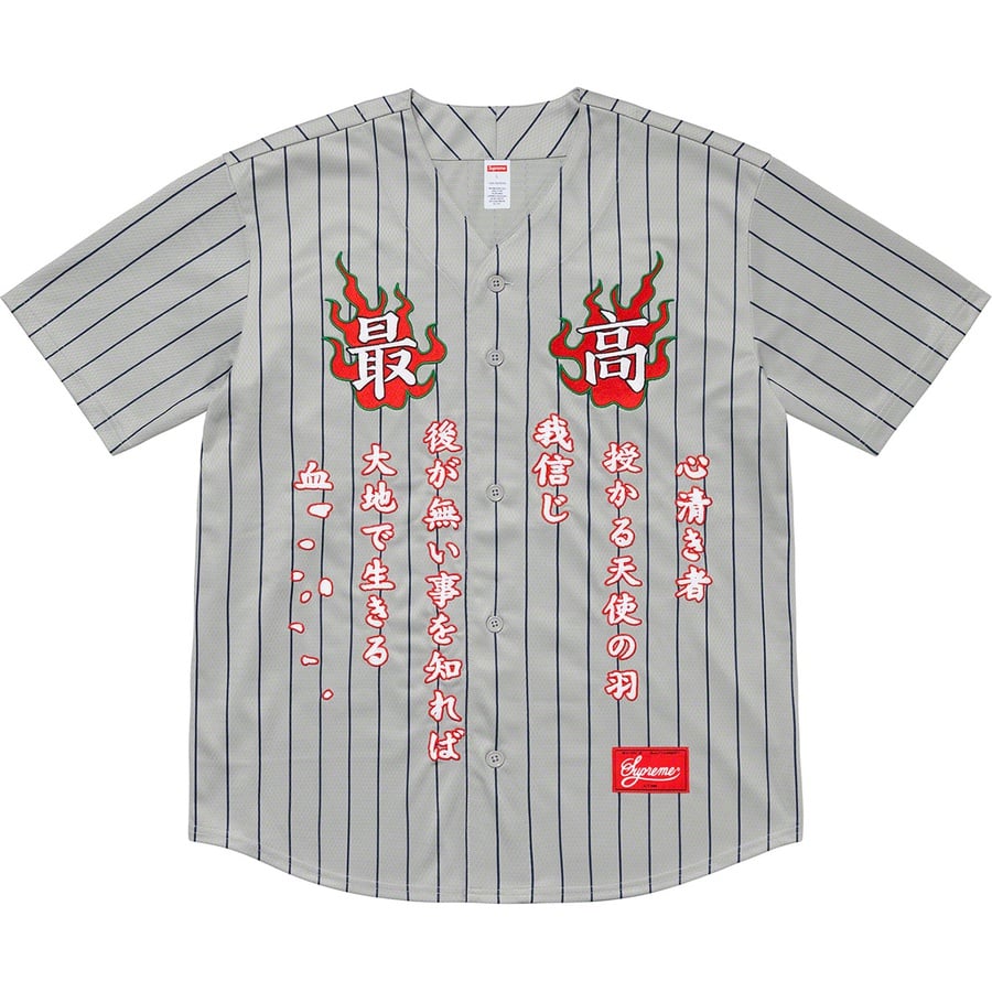Details on Tiger Embroidered Baseball Jersey Pinstripe from fall winter
                                                    2020 (Price is $188)
