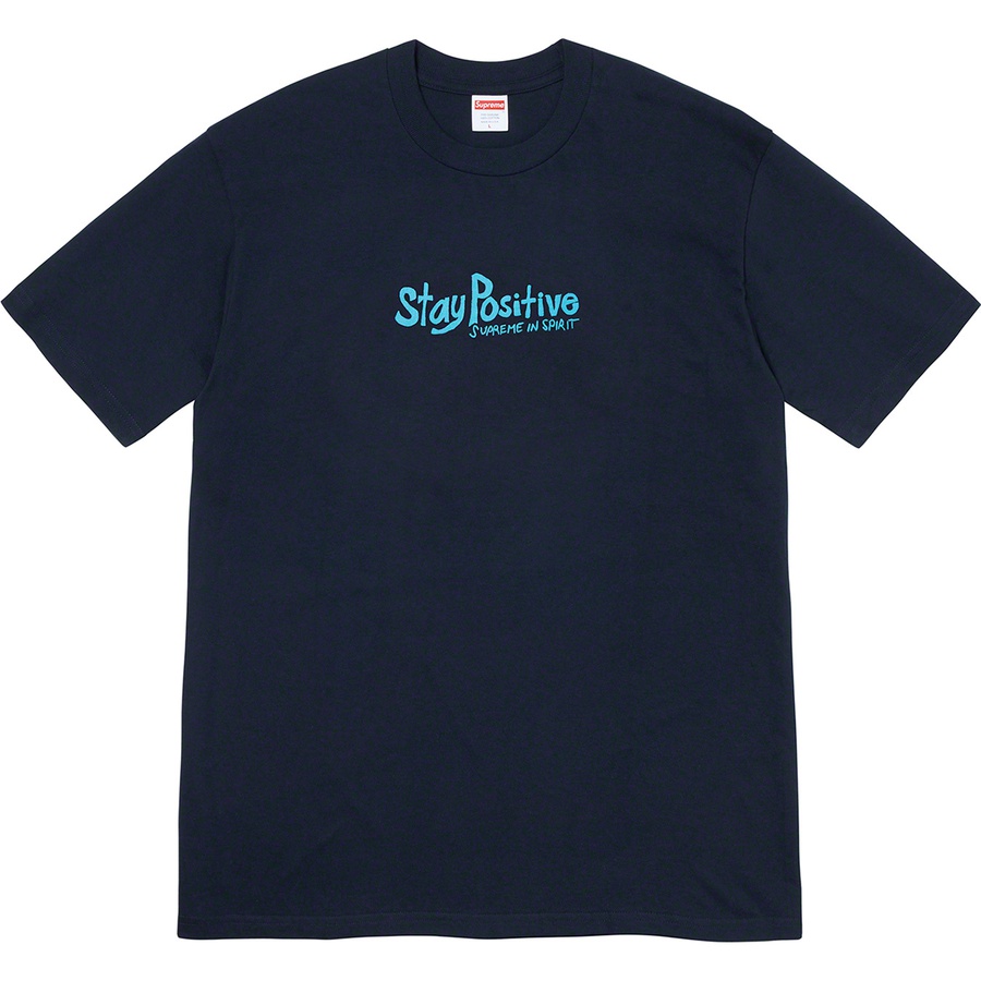 Details on Stay Positive Tee Navy from fall winter
                                                    2020 (Price is $38)