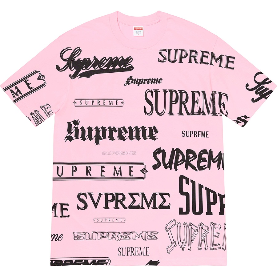 Details on Multi Logo Tee Light Pink from fall winter
                                                    2020 (Price is $44)
