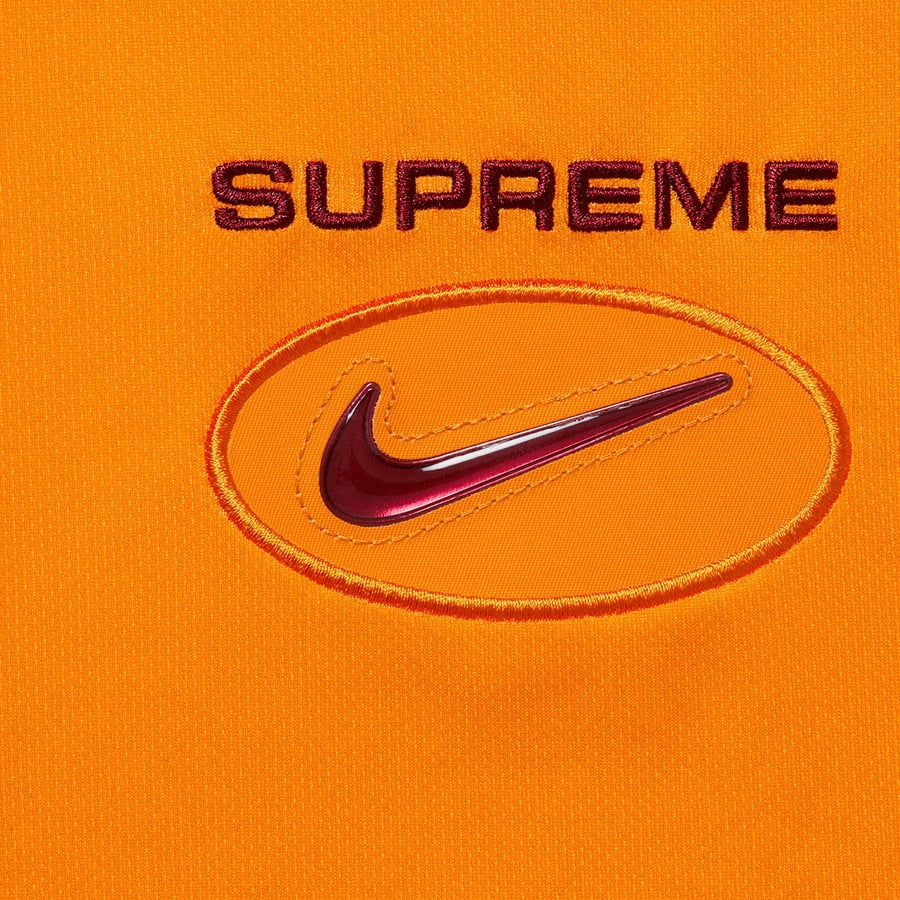Details on Supreme Nike Jewel Stripe Soccer Jersey Orange from fall winter
                                                    2020 (Price is $118)