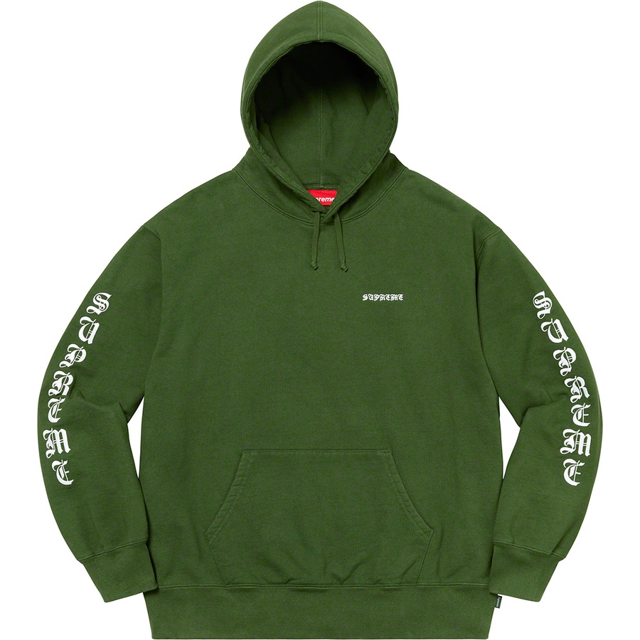 Details on Peace Hooded Sweatshirt Green from fall winter
                                                    2020 (Price is $168)