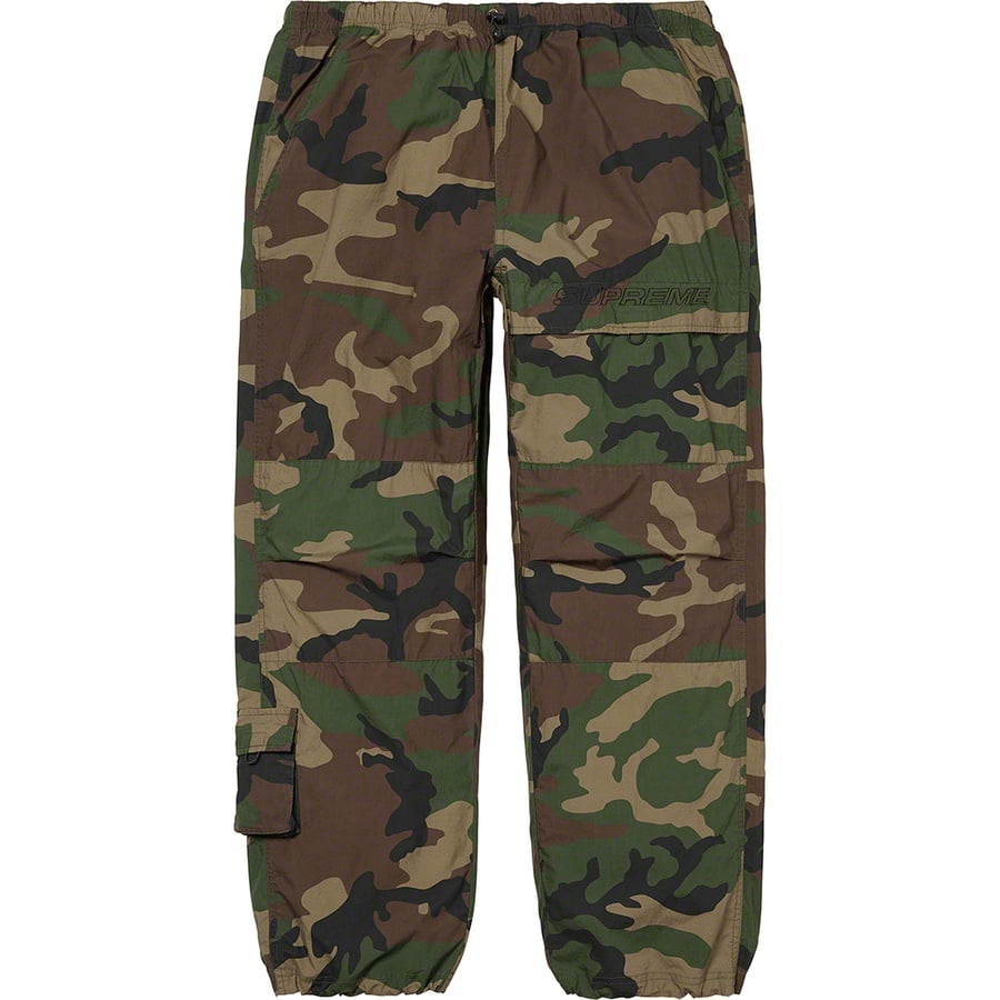 Details on Cotton Cinch Pant Woodland Camo from fall winter
                                                    2020 (Price is $128)