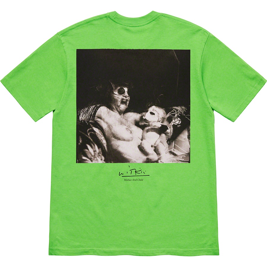 Details on Joel-Peter Witkin Supreme Mother and Child Tee Green from fall winter
                                                    2020 (Price is $48)