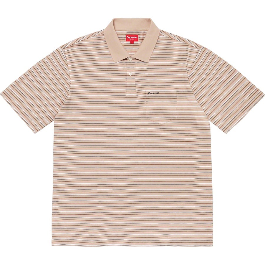 Details on Thin Stripe Polo Tan from fall winter
                                                    2020 (Price is $98)