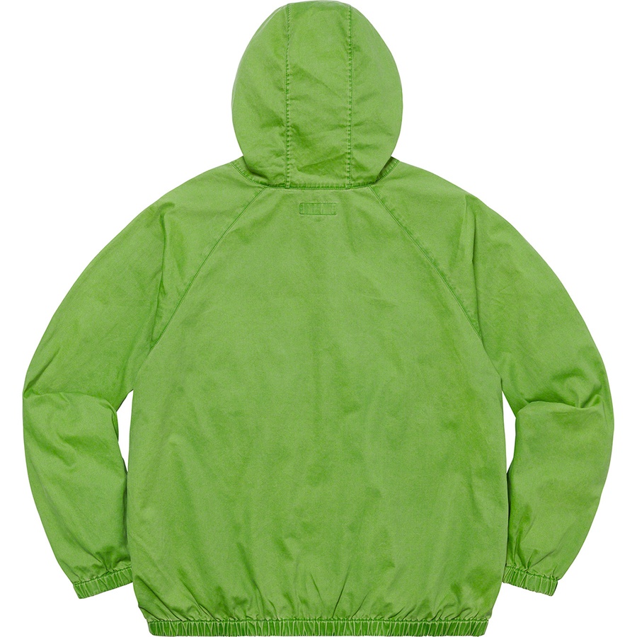Details on Overdyed Twill Hooded Jacket Bright Green from fall winter
                                                    2020 (Price is $228)