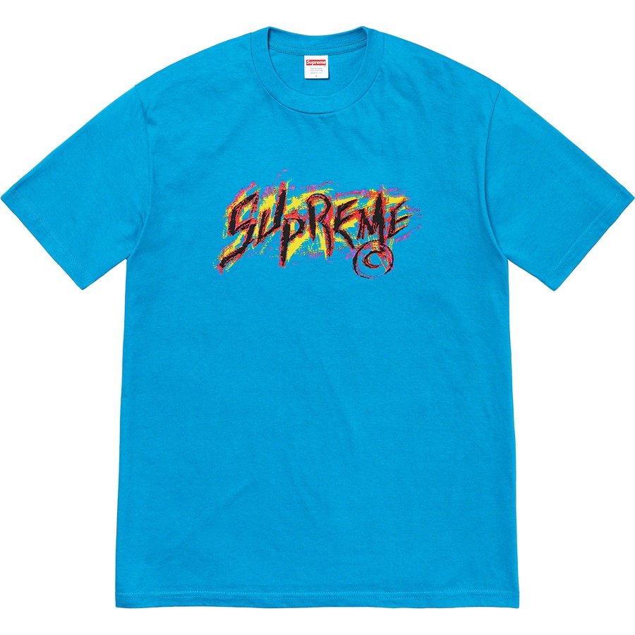 Details on Scratch Tee Bright Blue from fall winter
                                                    2020 (Price is $38)