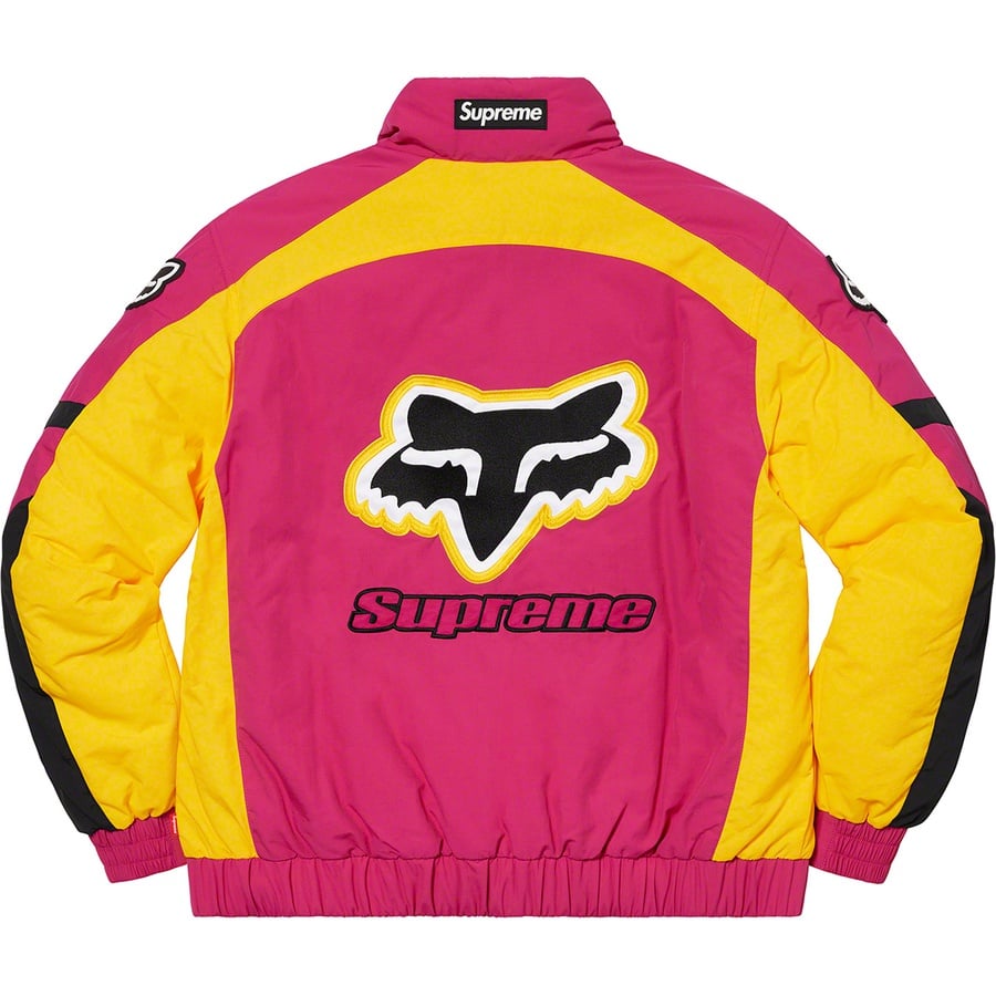Details on Supreme Fox Racing Puffy Jacket Pink from fall winter
                                                    2020 (Price is $248)
