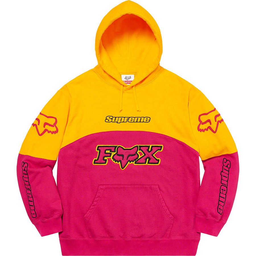 Details on Supreme Fox Racing Hooded Sweatshirt Pink from fall winter
                                                    2020 (Price is $168)