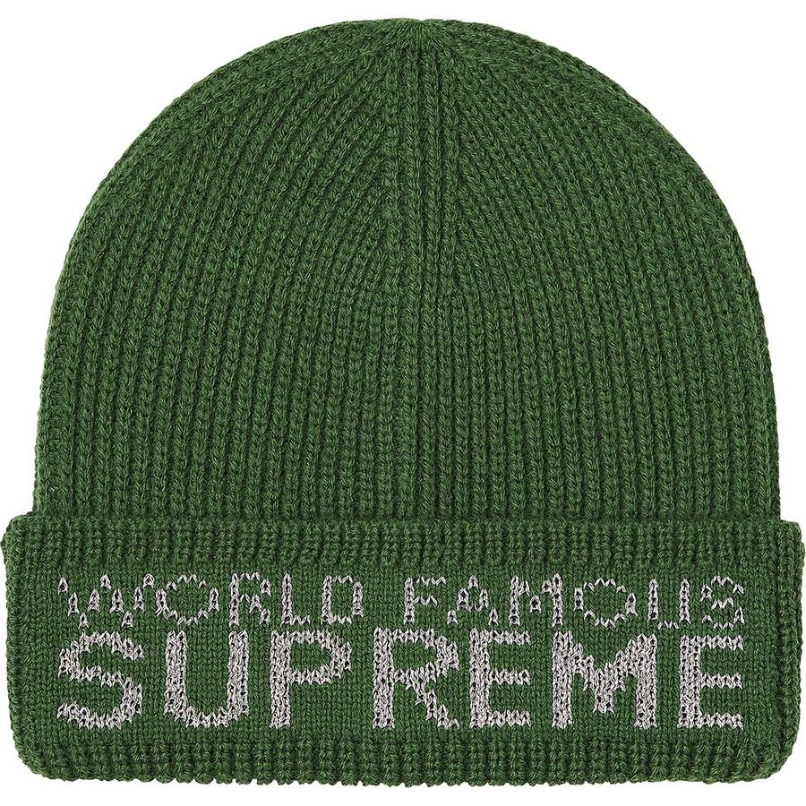 Details on World Famous Beanie Dark Green from fall winter
                                                    2020 (Price is $36)
