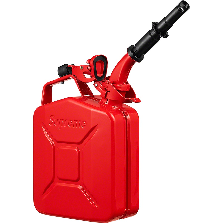 Details on Supreme Wavian 5L Jerry Can Red from fall winter
                                                    2020 (Price is $108)