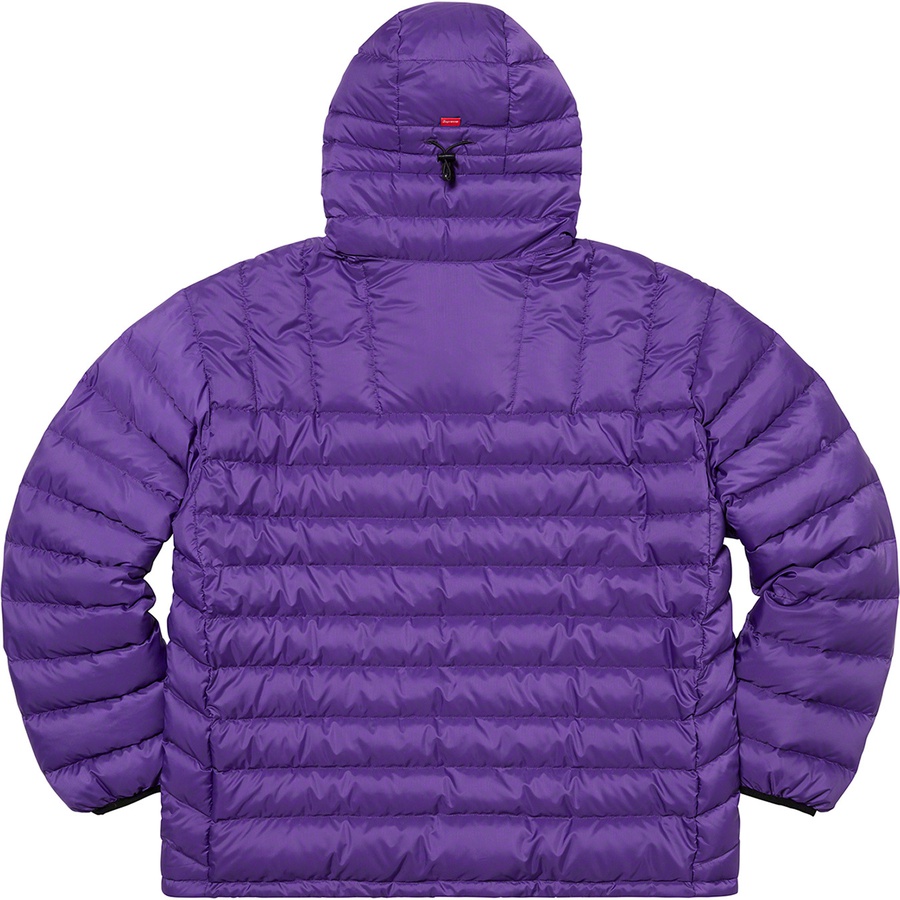 Details on Micro Down Half Zip Hooded Pullover Purple from fall winter
                                                    2020 (Price is $238)
