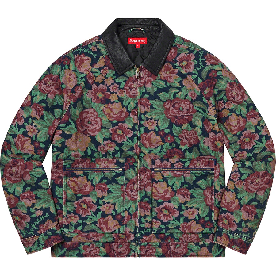 Details on Leather Collar Work Jacket Digi Floral from fall winter
                                                    2020 (Price is $198)