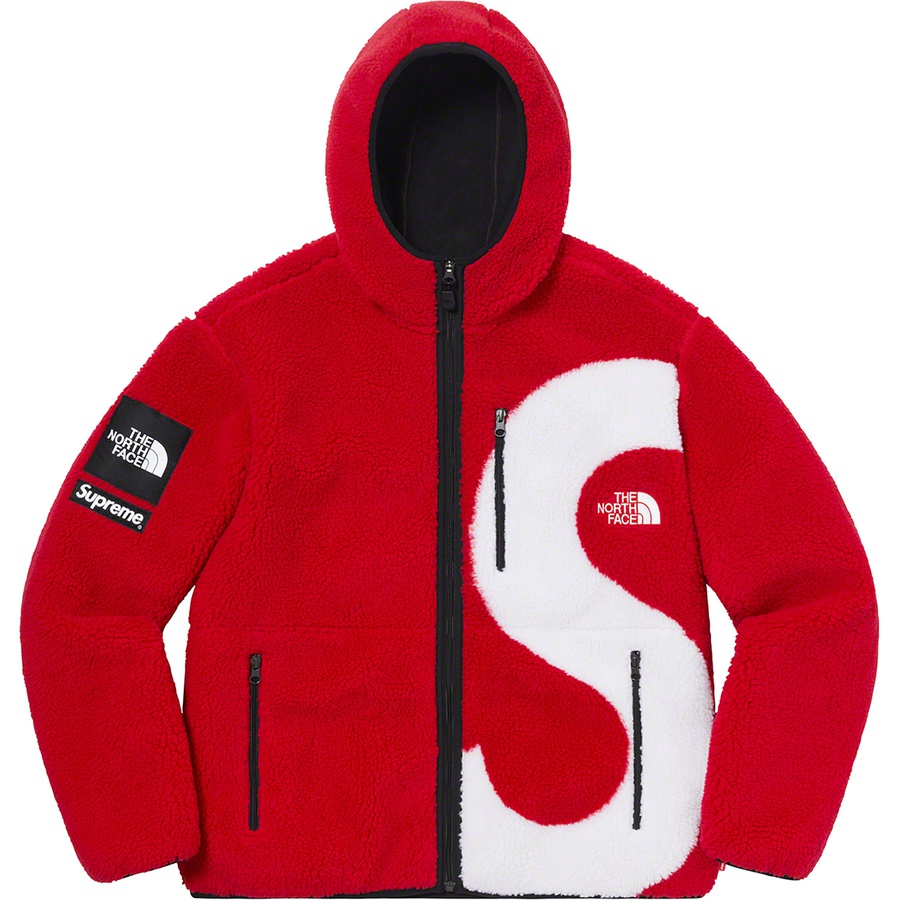 Details on Supreme The North Face S Logo Hooded Fleece Jacket Red from fall winter
                                                    2020 (Price is $298)