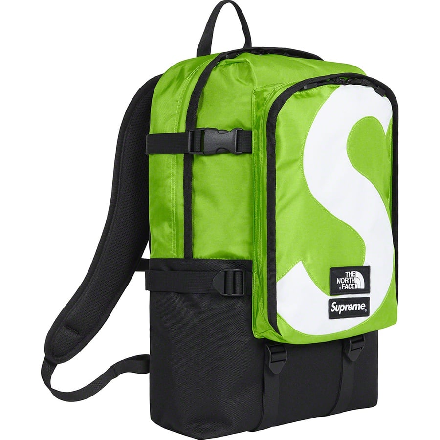 Details on Supreme The North Face S Logo Expedition Backpack Lime from fall winter
                                                    2020 (Price is $158)