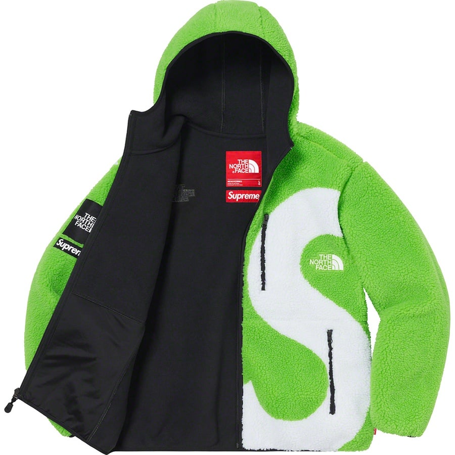 Details on Supreme The North Face S Logo Hooded Fleece Jacket Lime from fall winter
                                                    2020 (Price is $298)