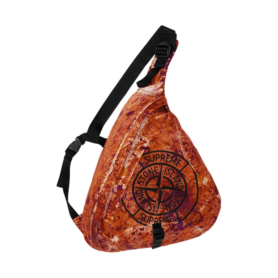 Details on Supreme Stone Island Painted Camo Nylon Shoulder Bag from fall winter
                                            2020 (Price is $298)