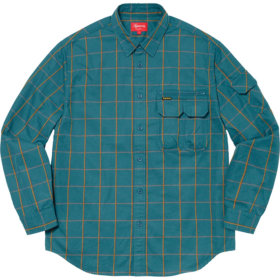 Details on Twill Multi Pocket Shirt Teal Plaid from fall winter
                                                    2020 (Price is $138)