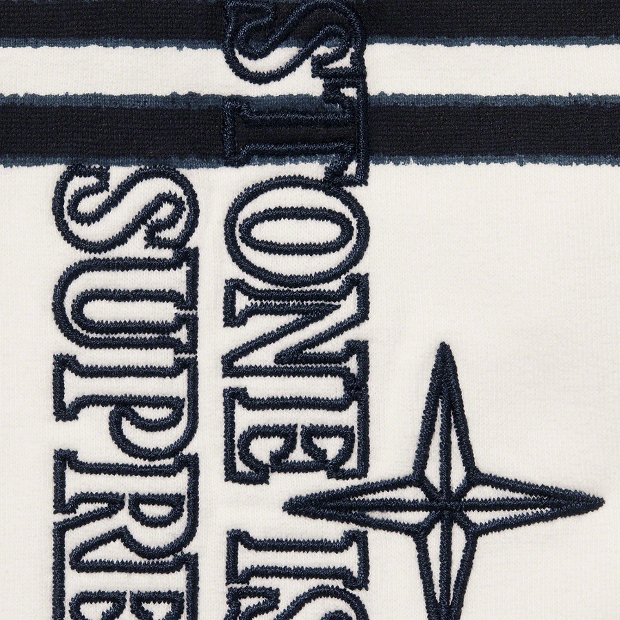 Details on Supreme Stone Island Warp Stripe Sweatshort White from fall winter
                                                    2020 (Price is $238)