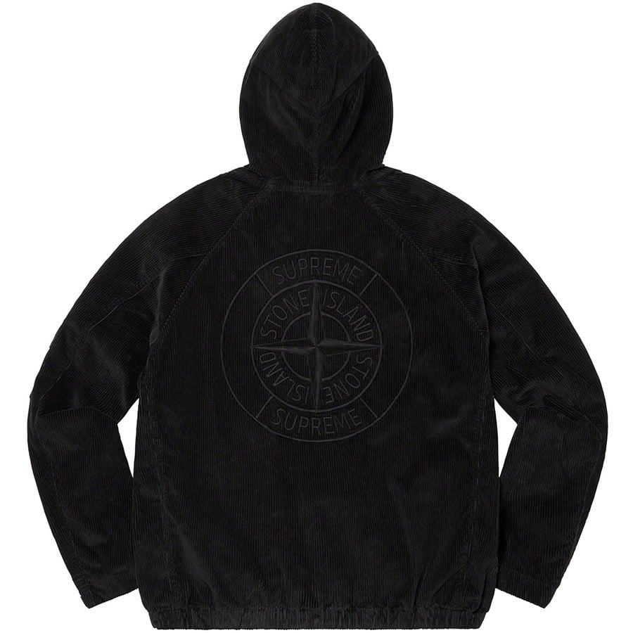 Details on Supreme Stone Island Corduroy Jacket Black from fall winter
                                                    2020 (Price is $658)