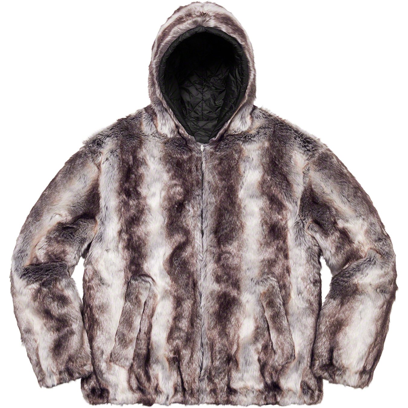 supreme faux fur reversible hooded jkt s-