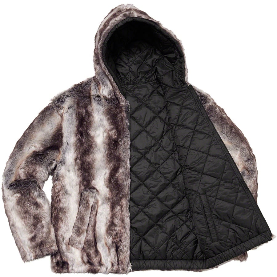 faux fur reversible hooded jacket Sサイズ
