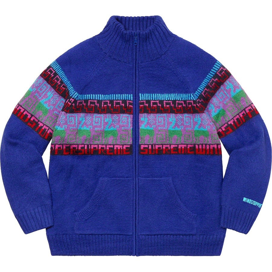 Details on Chullo WINDSTOPPER Zip Up Sweater Blue from fall winter
                                                    2020 (Price is $198)