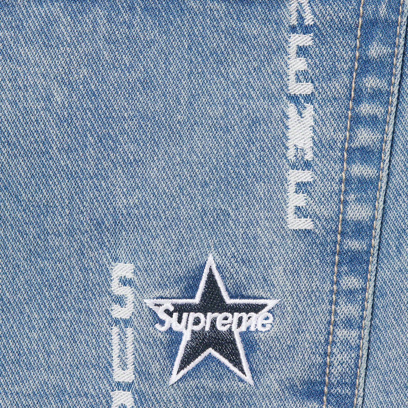 Supreme 2020 Logo Stripe Jacquard Denim Shirt - Blue Casual Shirts,  Clothing - WSPME41226