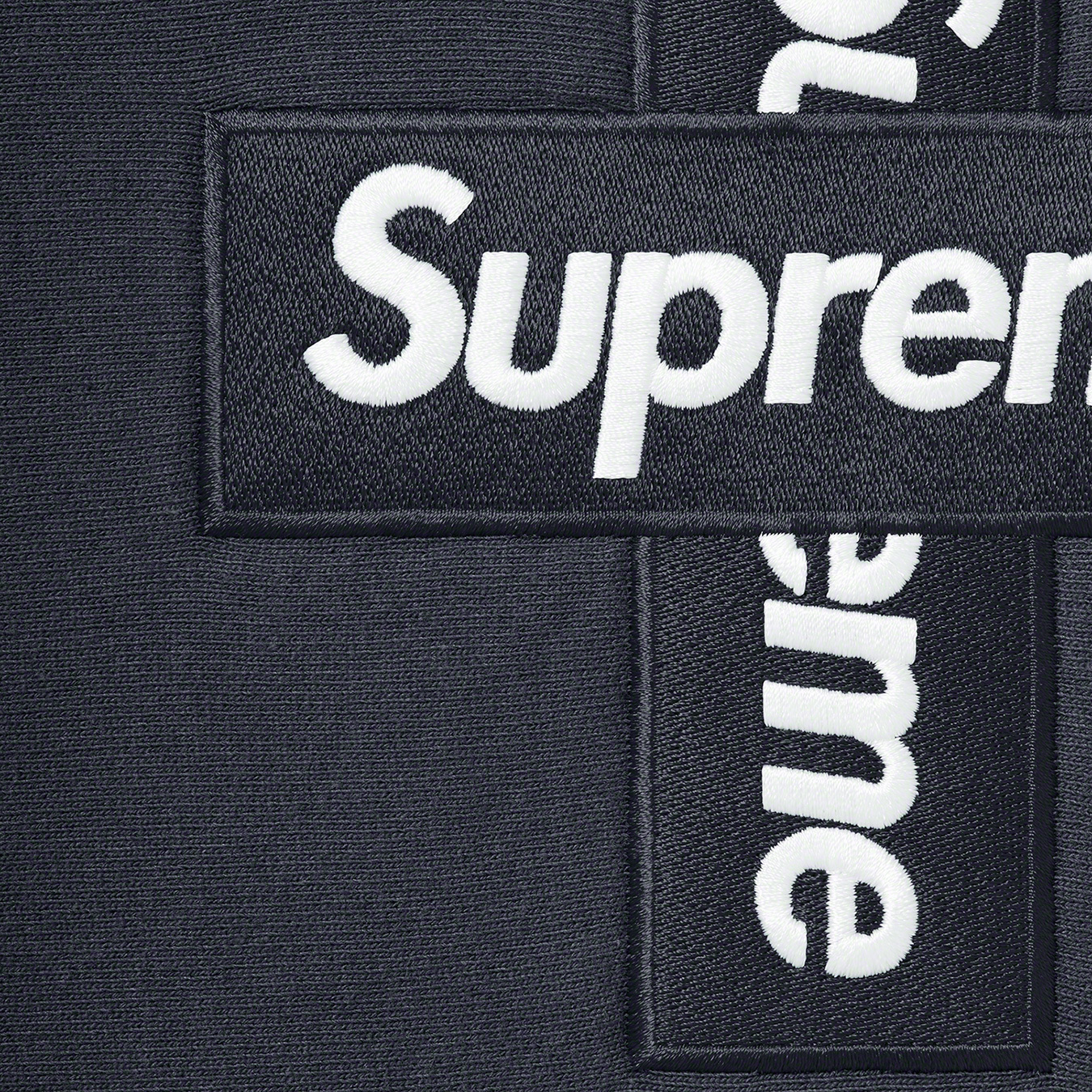 Supreme Denim Logo Hooded Sweatshirt Black