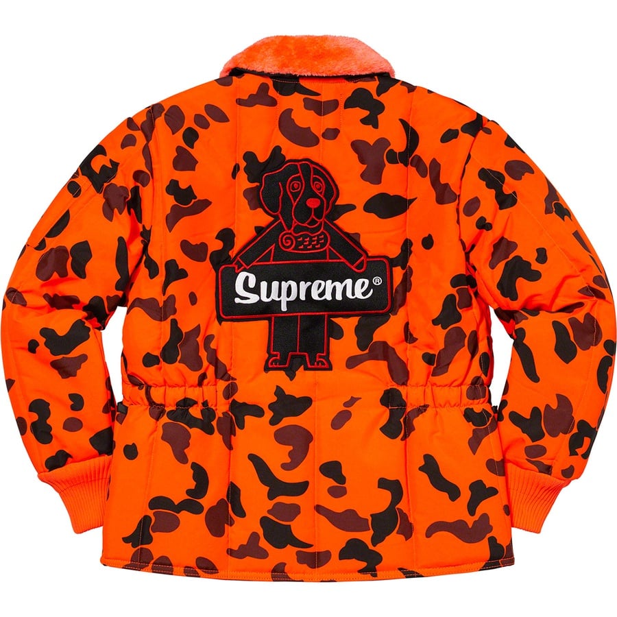 Details on Supreme RefrigiWear Insulated Iron-Tuff Jacket Orange Camo from fall winter
                                                    2020 (Price is $188)