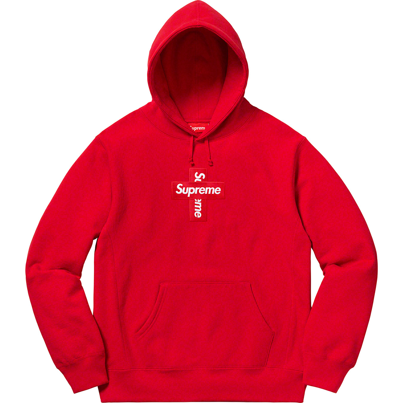 Supreme Cross Box Logo Hooded Sweatshirt 'Red' | Men's Size L