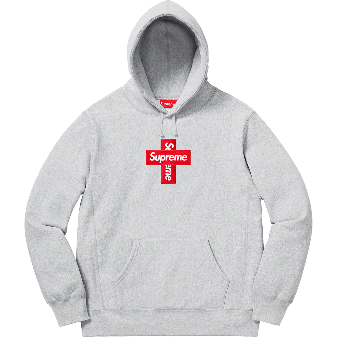 Supreme Cross Box Logo Hooded Sweatshirt 'Heather Grey' | Men's Size M