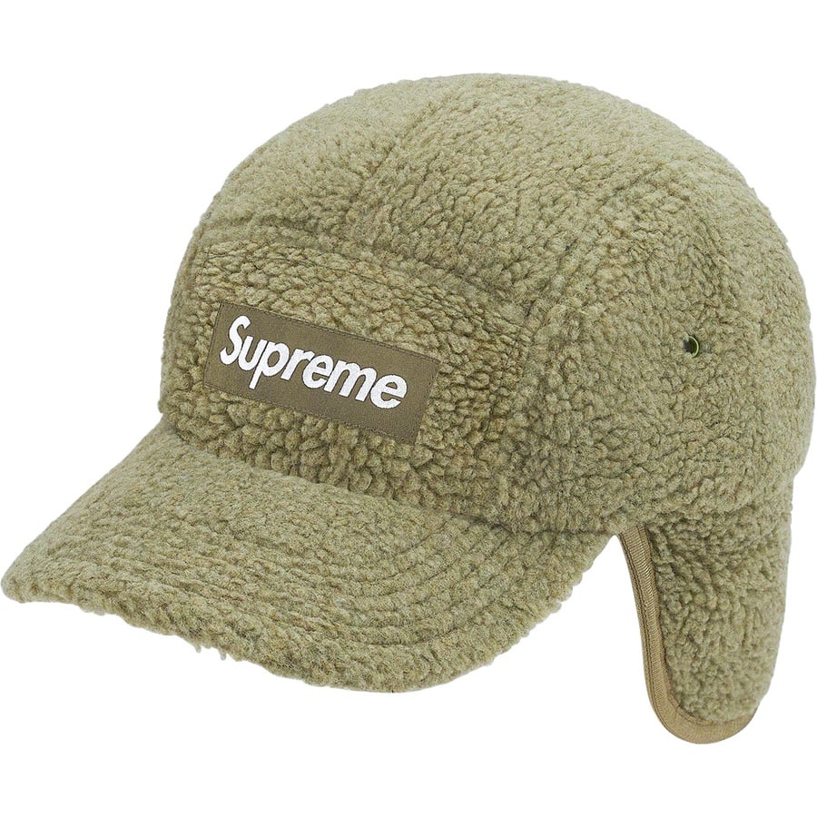 Details on Deep Pile Earflap Camp Cap Olive from fall winter
                                                    2020 (Price is $54)