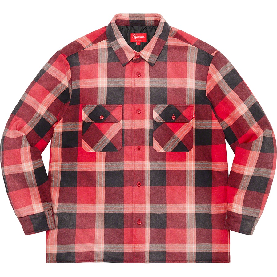 Supreme Quilted Flannel Shirt ネルシャツ 白 M-