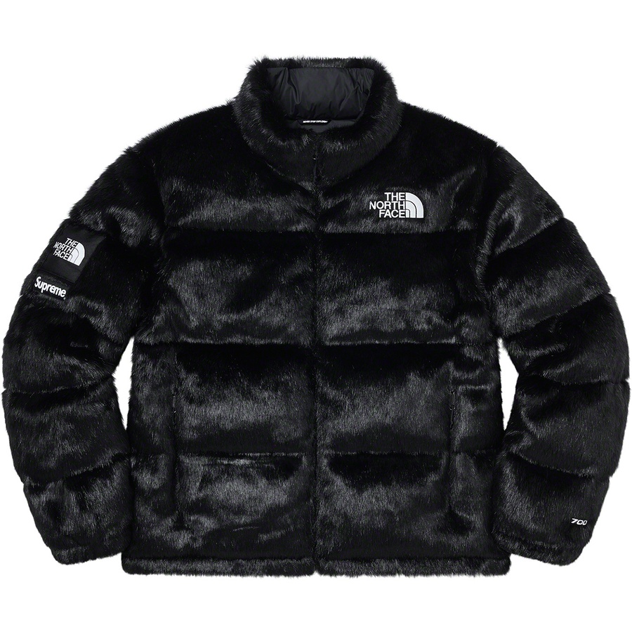 Details on Supreme The North Face Faux Fur Nuptse Jacket Black from fall winter
                                                    2020 (Price is $578)
