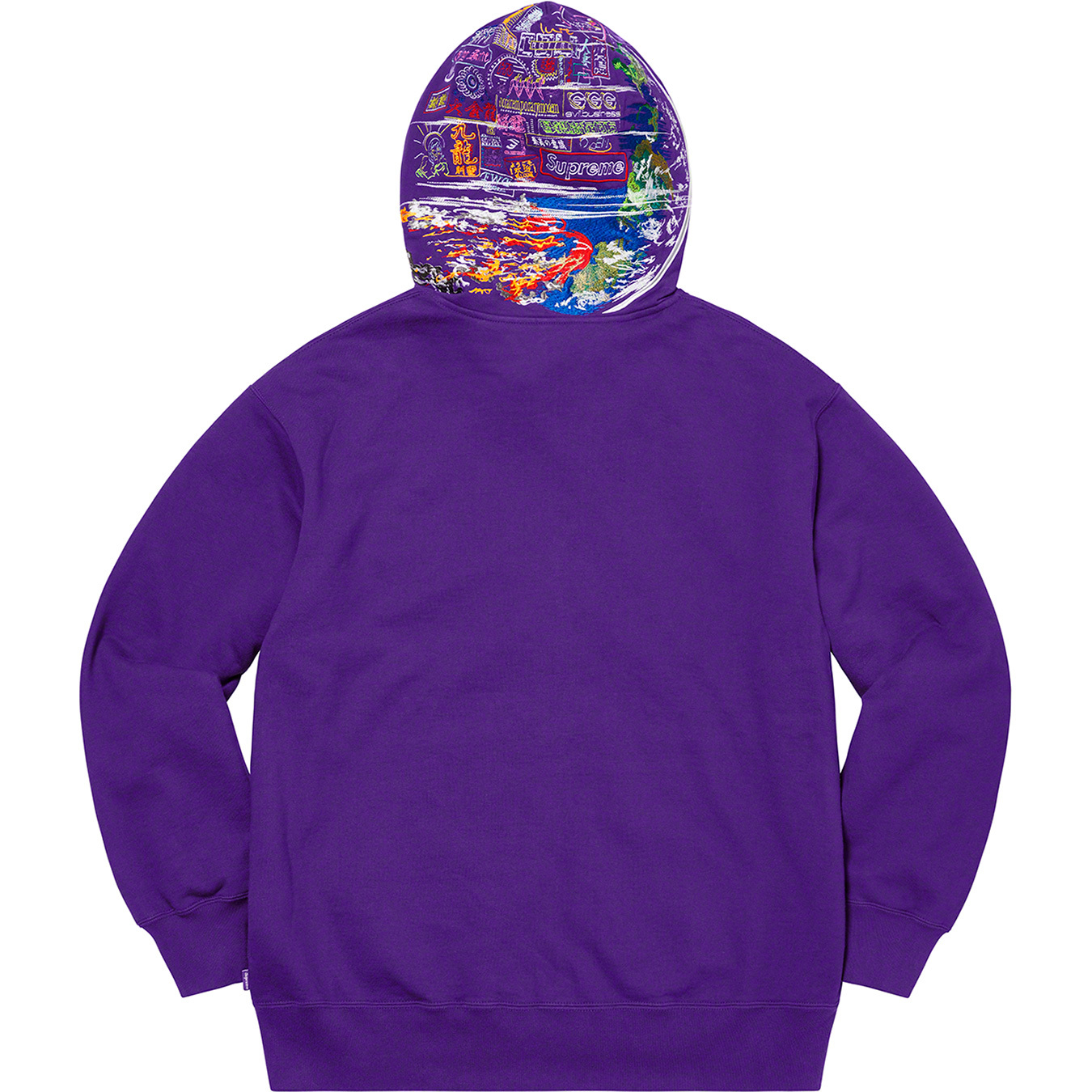 supreme globe Zip Up hooded sweatshirt b