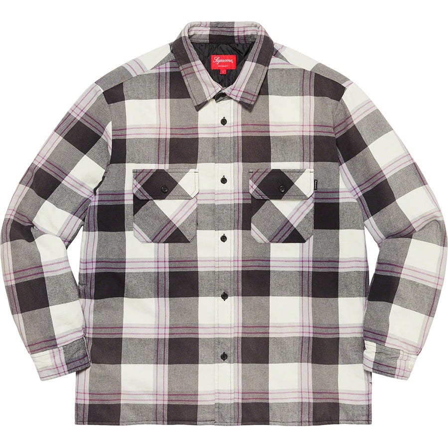 Supreme Quilted Flannel Shirt White L-
