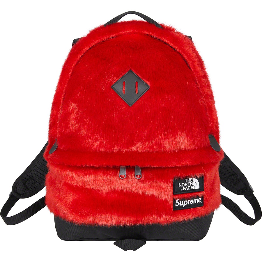 Details on Supreme The North Face Faux Fur Backpack Red from fall winter
                                                    2020 (Price is $198)