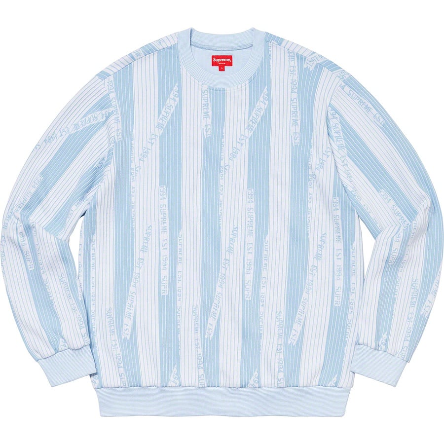 Details on Textured Stripe Crewneck Light Blue from fall winter
                                                    2020 (Price is $118)