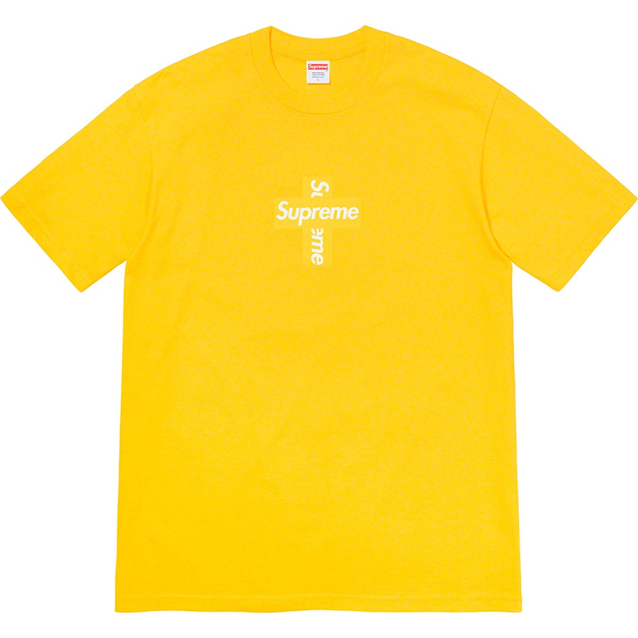 Details on Cross Box Logo Tee Yellow from fall winter
                                                    2020 (Price is $38)