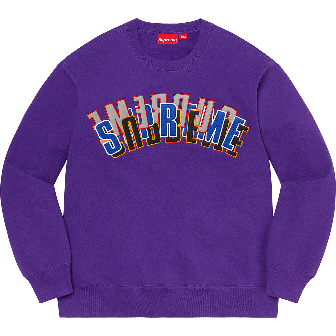 supreme Stacked Crewneck purple XL