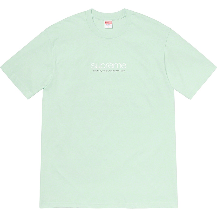 Details on Five Boroughs Tee Pale Aqua from spring summer
                                                    2021 (Price is $38)