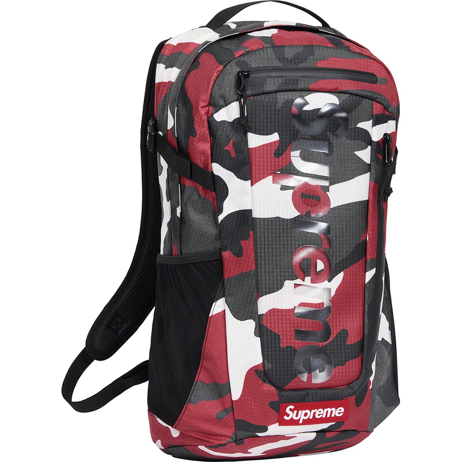 Details on Backpack Red Camo from spring summer
                                                    2021 (Price is $148)