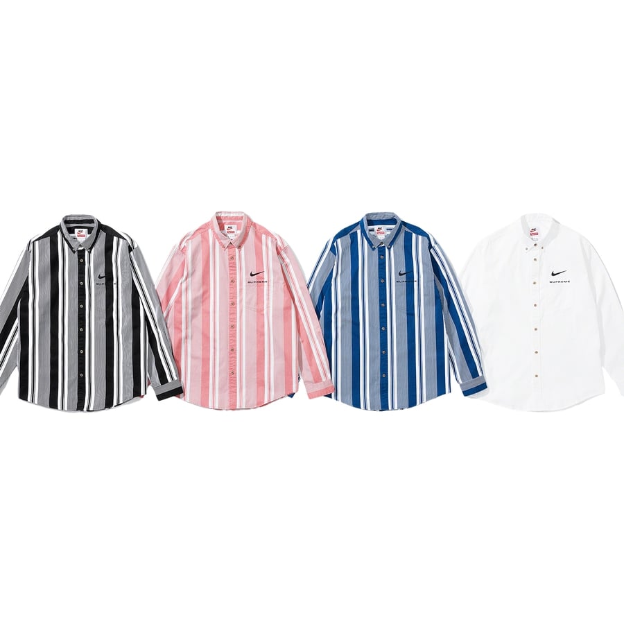 Details on Supreme Nike Cotton Twill Shirt from spring summer
                                            2021 (Price is $128)
